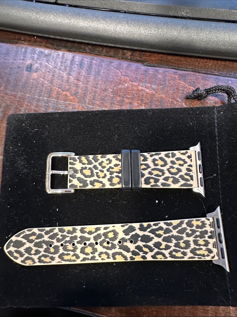 Kate Spade Leopard Print Silicone Watch Band for Apple Watch - Beige and Black